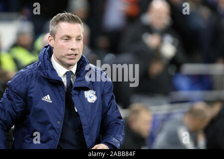 Cardiff, UK. 26th Nov, 2019. Neil Harris manager of Cardiff City during his first home game as Cardiff boss the EFL Sky Bet Championship match between Cardiff City and Stoke City at the Cardiff City Stadium, Cardiff, Wales. Photo by Dave Peters. Editorial use only, license required for commercial use. No use in betting, games or a single club/league/player publications. Credit: UK Sports Pics Ltd/Alamy Live News Stock Photo