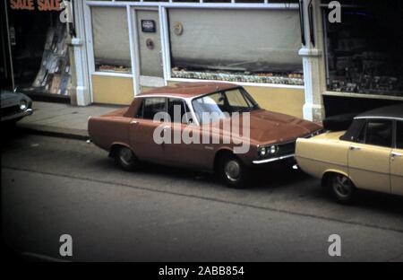 Rover 2000 - Street scene circa 1970's Essex, UK Stock Photo