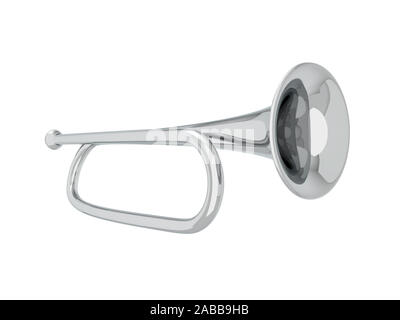 Simple trumpet. 3d illustration isolated on white background Stock Photo