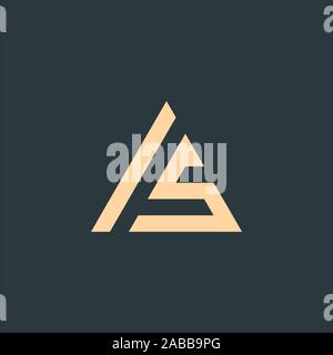 Geometrical Triangle logo design, LS initials. Business Company identity. Stock Vector illustration isolated on white background. Stock Vector