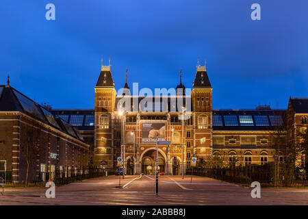 Amsterdam museum in the blue hour (sunrise) Stock Photo