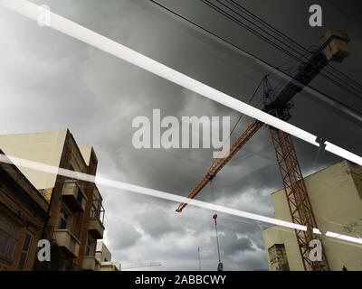 Crane and construction work, Malta Stock Photo