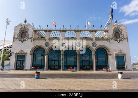 New York, USA - August 20, 2018: The Childs Restaurants building on the Coney Island Boardwalk, New York City Stock Photo