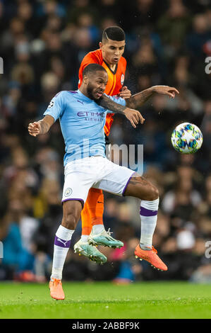 Manchester, UK. 26th Nov, 2019. Raheem Sterling of Manchester City during the UEFA Champions League Group C match between Manchester City and Shakhtar Donetsk at the Etihad Stadium on November 26th 2019 in Manchester, England. (Photo by Daniel Chesterton/phcimages.com) Credit: PHC Images/Alamy Live News Stock Photo