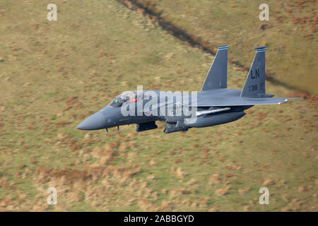 F-15E Strike Eagle 91-0318 US air Force fighter aircraft based in the UK at RAF Lakenheath, Stock Photo