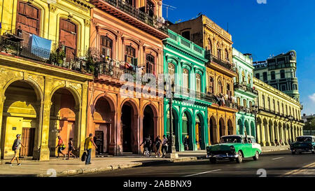 Amazing colorful buildings in Havana Stock Photo