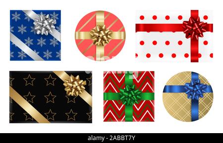 set colorful gift boxes Stock Vector