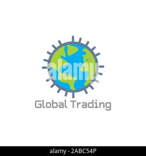 global tall building world design logo vector Stock Vector