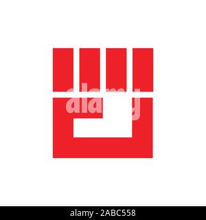 hand palm shop front design logo vector Stock Vector