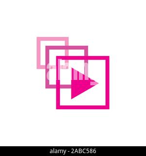 triangle player gradient frame logo Stock Vector