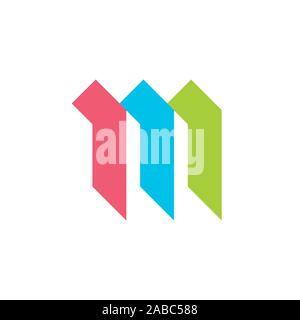 letter m colorful geometric line logo vector Stock Vector