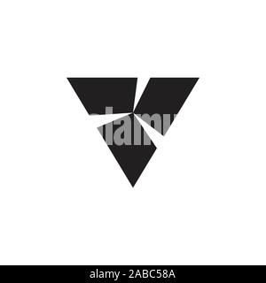 triangle circle geometric propeller logo Stock Vector