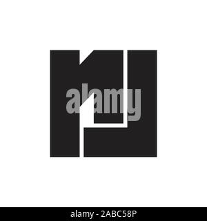 letters rl square geometric logo Stock Vector