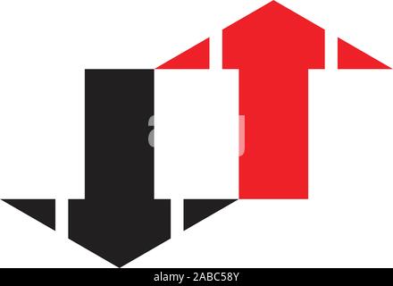 simple geometric opposite arrow exchange symbol logo vector Stock Vector