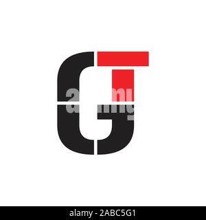 letters gt circle geometric logo vector Stock Vector