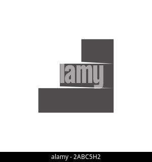 staircase ladder simple geometric logo vector Stock Vector