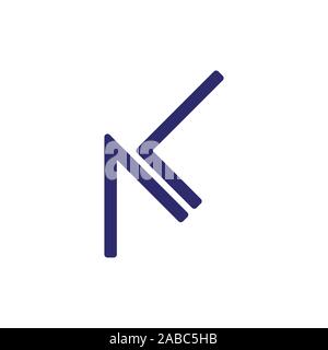 abstract letter kl simple line logo vector Stock Vector