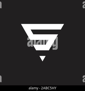letter s triangle pencil geometric logo vector Stock Vector