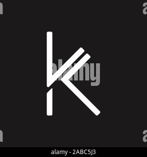 abstract letter kl simple line logo vector Stock Vector