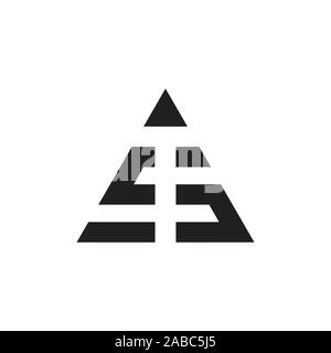 letter s triangle arrow movement up logo vector Stock Vector