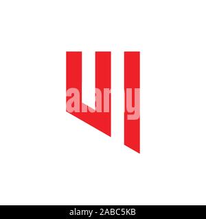 letter uw simple geometric line logo vector Stock Vector