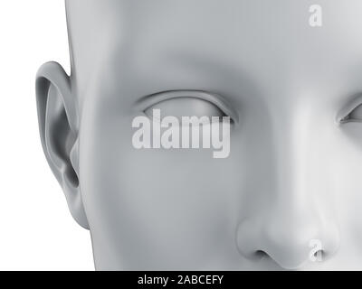 3d rendered medically accurate illustration of a grey abstract female face Stock Photo