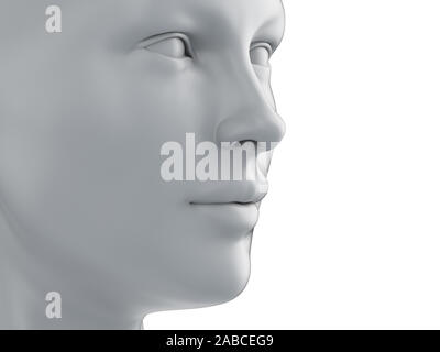 3d rendered medically accurate illustration of a grey abstract female face Stock Photo