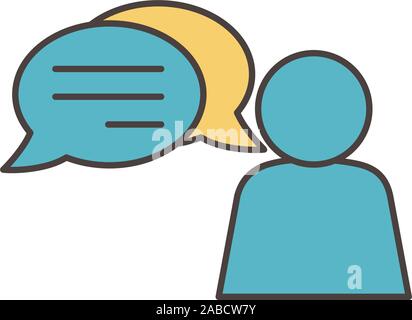 avatar speech bubble social media icon vector illustration Stock Vector