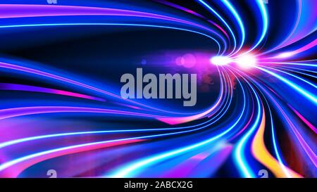 Vector art of dynamic light motion, light trail, high speed effect, traffic motion. light motion effect, slow shutter of traffic. Stock Vector