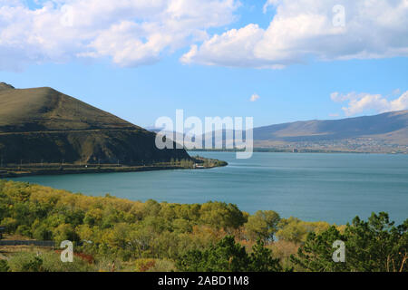 View of Sevan Island in Lake Sevan in Armenia Stock Photo - Alamy