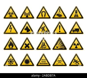 Warning Safety Signs Set black vector Stock Vector Image & Art - Alamy
