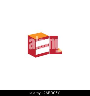 Initial letter el or le logo vector design template Stock Vector
