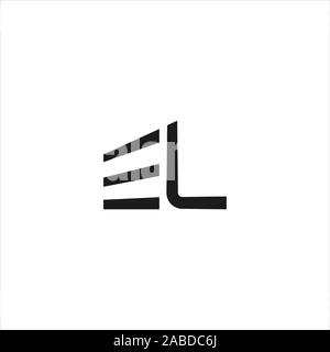 Initial letter el or le logo vector design template Stock Vector