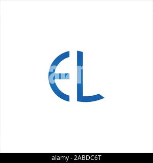 Initial letter el or le logo vector design template Stock Vector