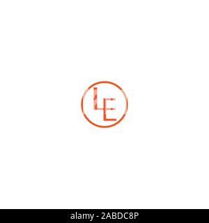 Initial letter el or le logo vector design template Stock Vector