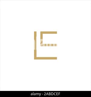 Initial letter el or le logo vector design template Stock Vector