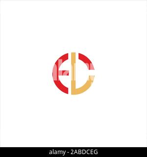Initial letter el or le logo vector design template Stock Vector