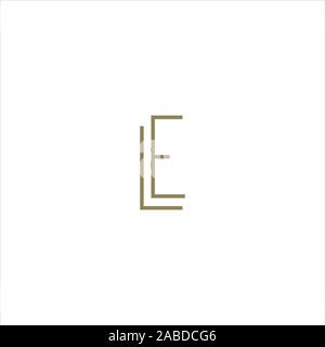 Initial letter el or le logo vector design template Stock Vector