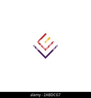 Initial letter el or le logo vector design template Stock Vector