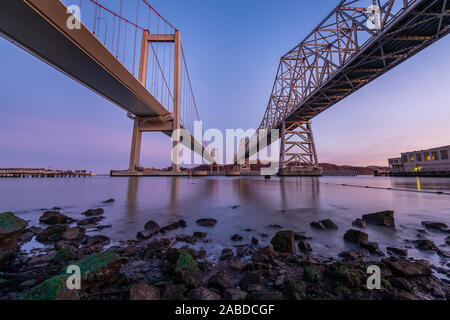 The Carquinez Bridge at Dawn Stock Photo