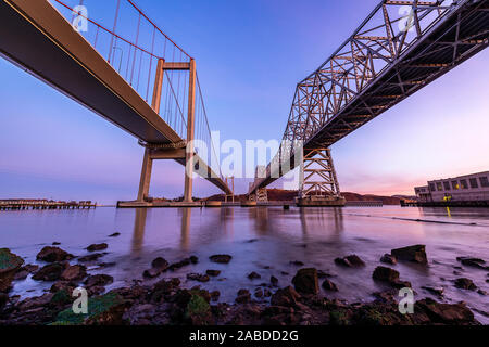 The Carquinez Bridge at Dawn Stock Photo