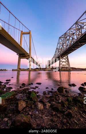 The Carquinez Bridge at Dawn Stock Photo