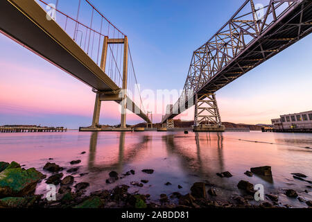 The Carquinez Bridge at Dawn Stock Photo