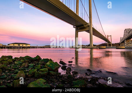 The Carquinez Bridge at Dawn Stock Photo