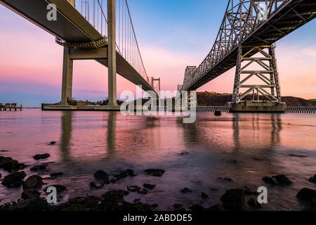 The Carquinez Bridge at Dawn Stock Photo