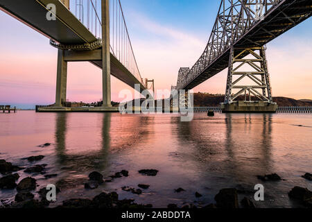 The Carquinez Bridge at Dawn Stock Photo