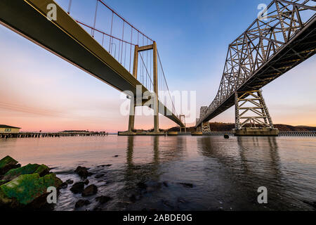 The Carquinez Bridge at Dawn Stock Photo