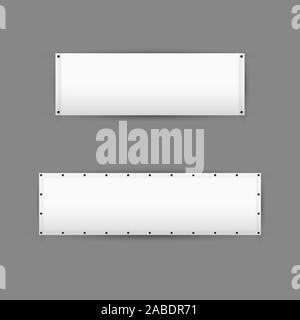 Empty White Vinyl Banners With Grommets Horizontal Blank
