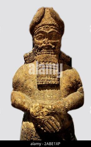 6514. Statue of Nabu, Mesopotamian king of wisdom and knowledge. Nimrud, (Iraq), c. 8th. C. BC. Stock Photo