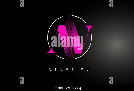 AV Brush Stroke Letter Logo Design. Blue Paint Logo Leters Icon with ...